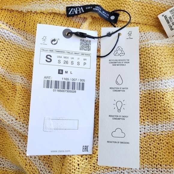 New Zara Rustic Striped Knit High Waist Blogger Favorite Resortwear Pants Small - Picture 10 of 12